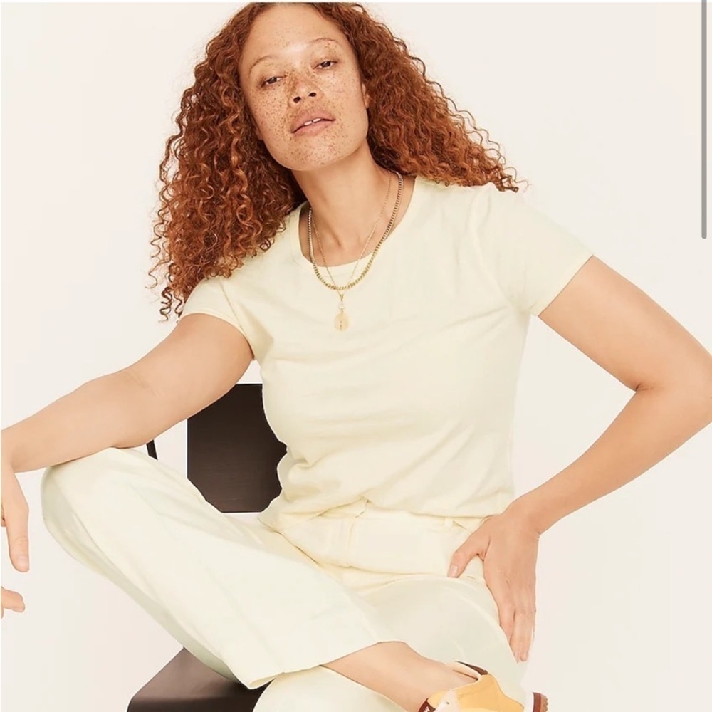 NWT J. CREW ‘90s CROPPED ORGANIC SLUB COTTON  T-SHIRT Size 2XL - Picture 2 of 9